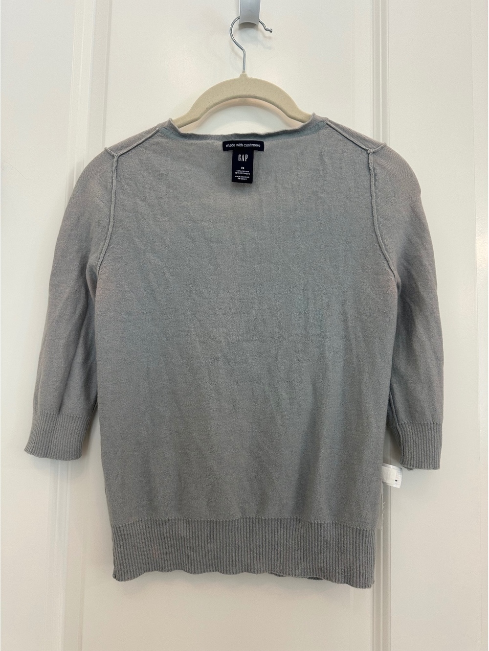 GAP Blue Cashmere Blend Cardigan XS Nearly Vintage 2008 3/4 Sleeve Sweater - Picture 3 of 12